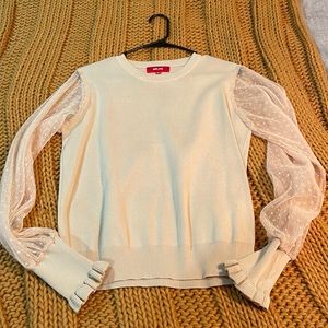 See through sleeve sweater top